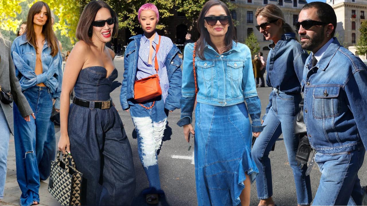 10 Street-Style Approved Ways To Wear (And Shop) The Denim-On-Denim Trend |  Vogue