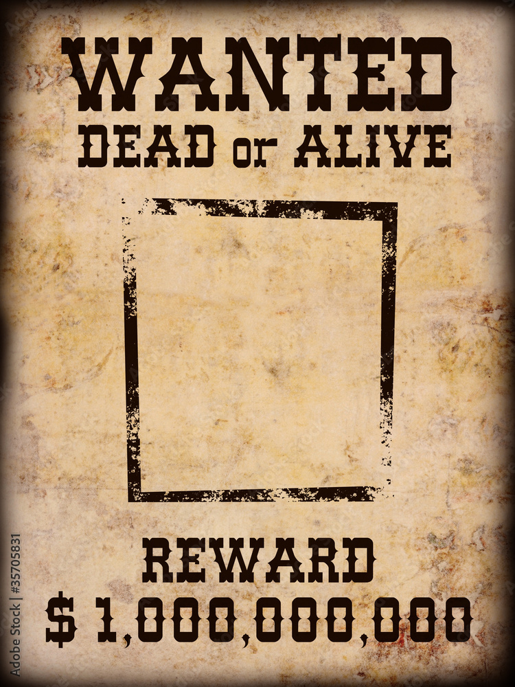 Poster Wanted Dead Or Alive Stock Illustration | Adobe Stock