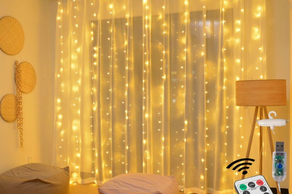 Amazon.Com: Led Fairy Curtain Lights,Remote Control Hanging Lights,Bedroom  Party Wedding Decoration,Home Decor Lighting,Indoor Outdoor Christmas  Halloween (300Led - Warm White) : Home & Kitchen