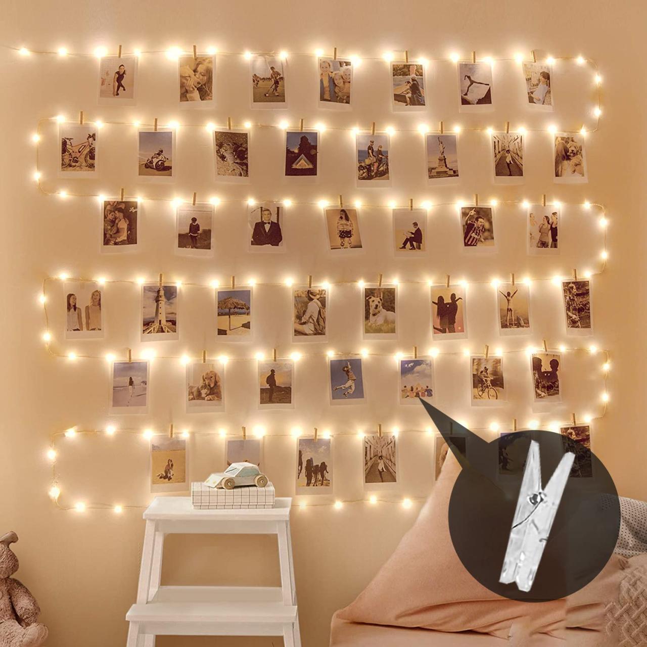 Amazon.Com: Fairy Lights With Clips, Total 240 Led With 40 Photo Clips,8  Lighting Mode Usb Plug In Photo Clips String Lights For Bedroom, Dorm Decor  Photo Wall Hanging Lights For Party,Birthday,Christmas :