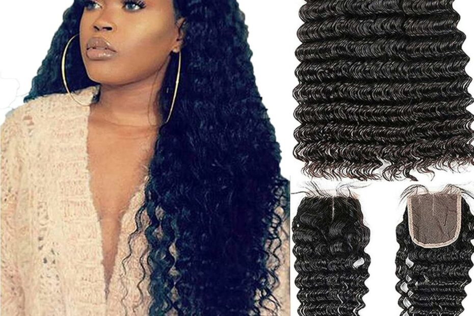 Amazon.Com : Brazilian Deep Wave Bundles With Closure Virgin Human Hair  Bundles With Closure 4×4 Lace Mixed Length Hair Bundles Natural Color For  Black Women 100% Unprocessed Miss Gaga (16 18 20+14) : Beauty & Personal  Care