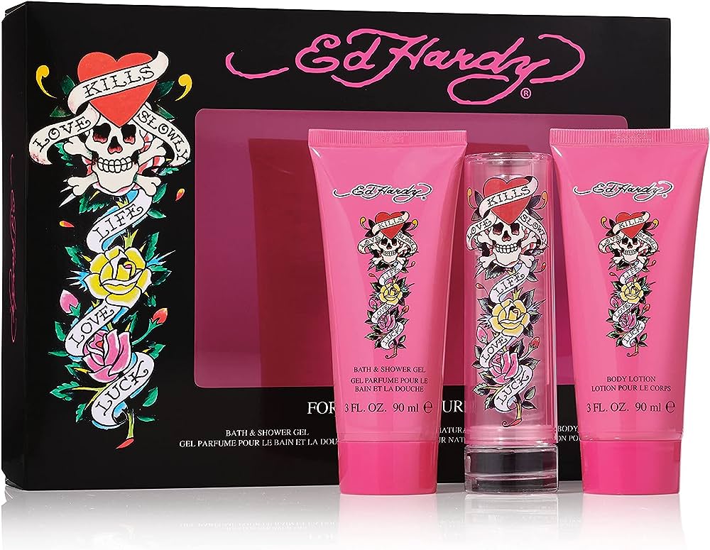 Amazon.Com : Ed Hardy Women'S Fragrance 3 Piece Gift Set, 1.7 Fl. Oz. Eau  De Parfum : Beauty & Personal Care