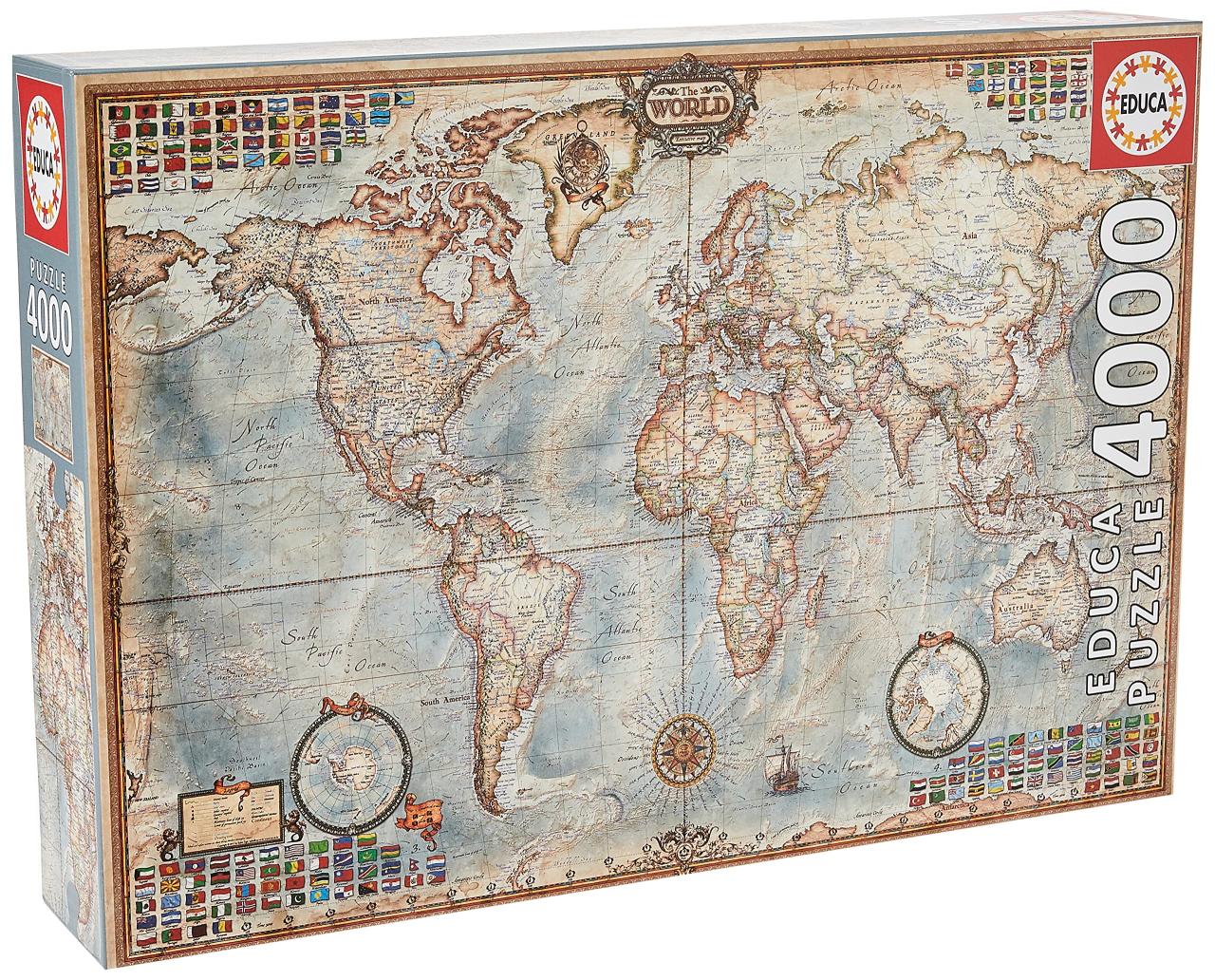 Amazon.Com: 4,000 Piece Puzzle - The World Map : Toys & Games