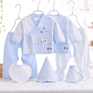 Combo Set 7 Món Đồ Sơ Sinh Vải Mềm, Min Cho Bé 4 Đến 8 Ký [Sihu Baby Shop]  | Shopee Việt Nam