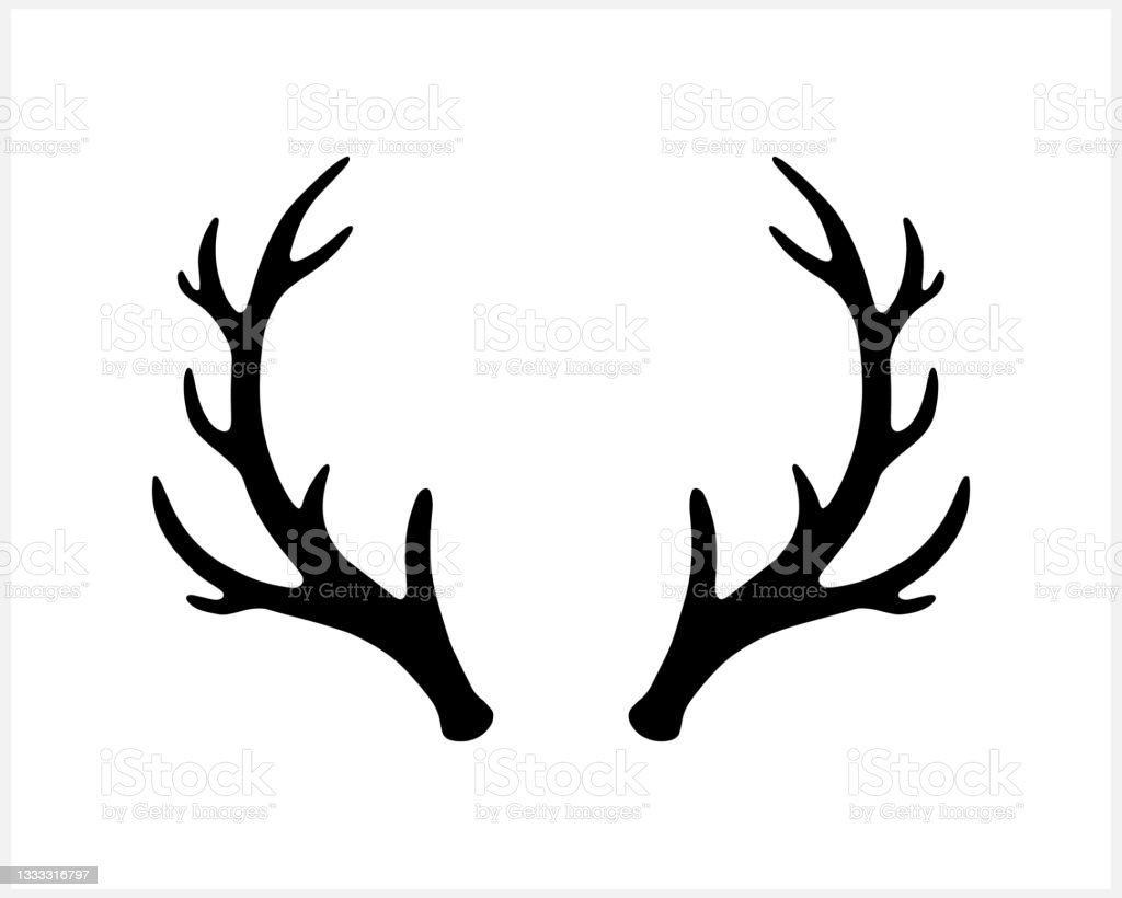 Antlers Elk Or Deer Icon Isolated On White Silhouette Christmas Symbol Xmas  Stencil Vector Stock Illustration Eps 10 Stock Illustration - Download  Image Now - Istock