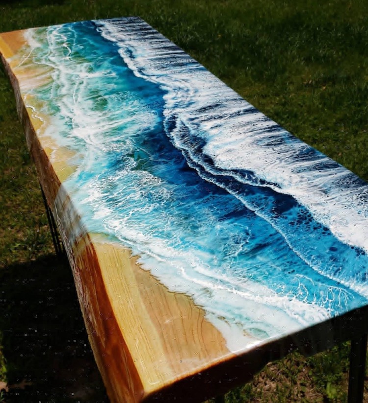 Artist Captures The Ocean In Her Wood And Resin Artwork And Decor