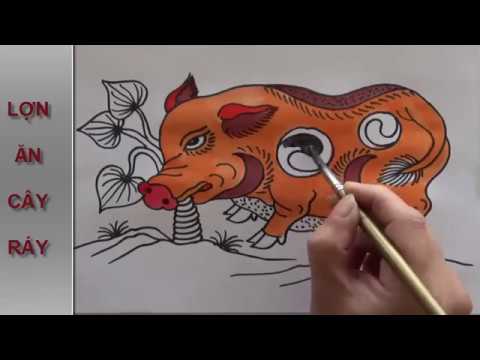 Lợn Ăn Cây Ráy. Vẽ Tranh Dân Gian Việt Nam - Youtube