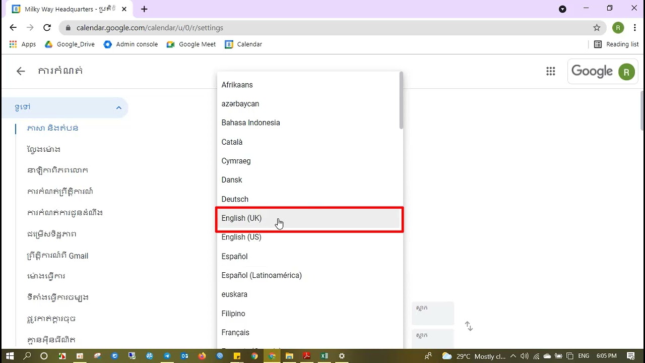 How To Change Language Settings In Google Calendar