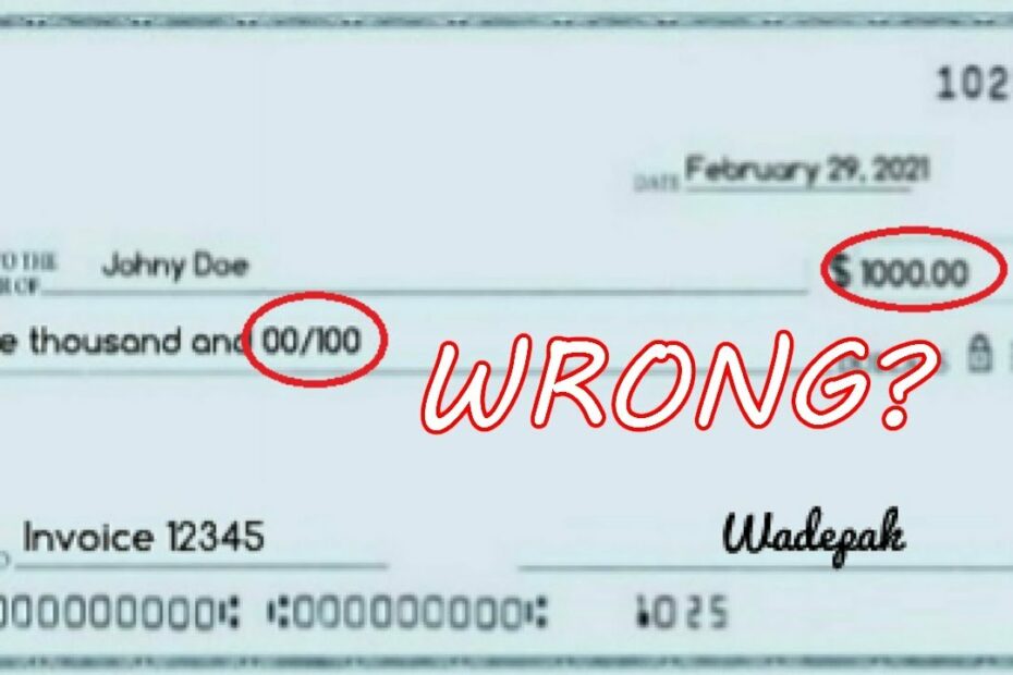 How To Write A Check For $800