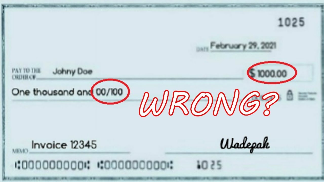 How To Write A Check For 0