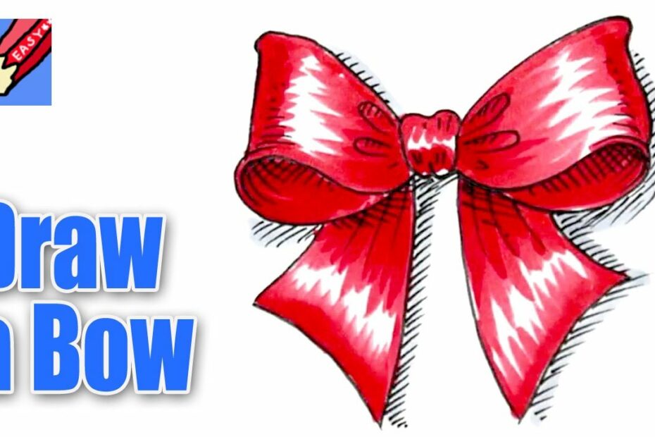 How To Draw A Christmas Bow - Youtube