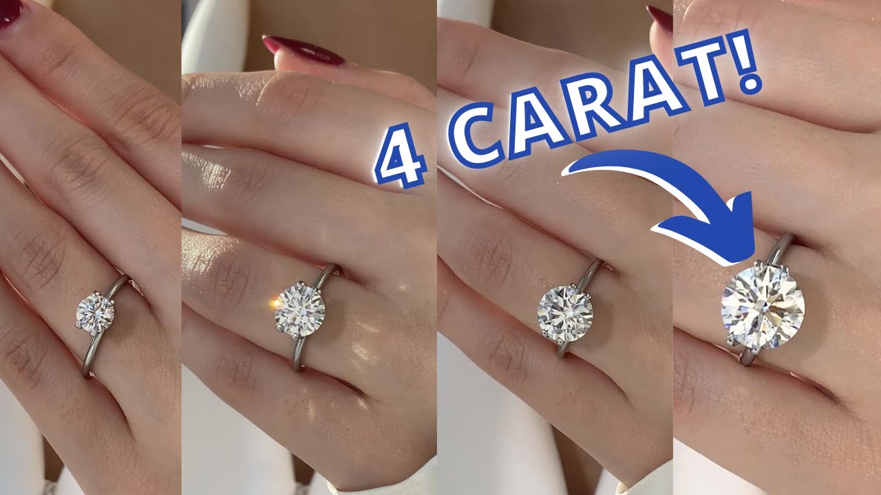 Round Diamond Carat Size Comparison: 1, 2, 3 & 4Ct On-Hand! - Youtube