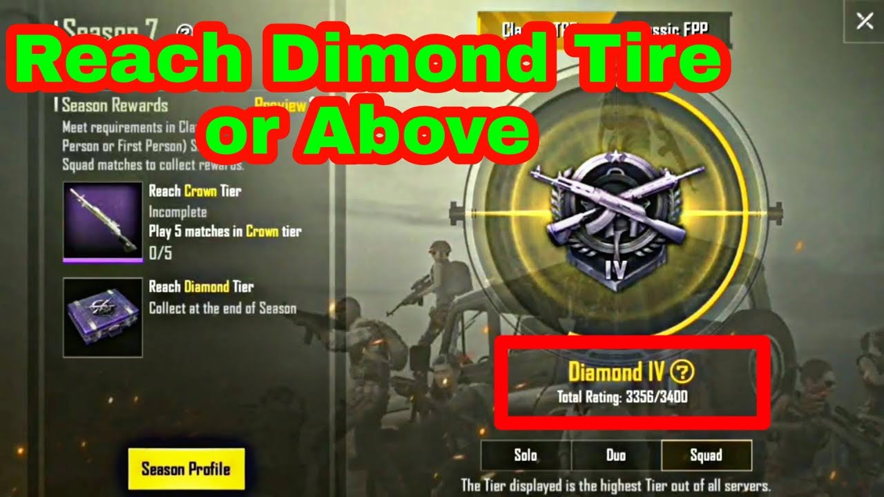 Reach Diamond Tier Or Above ! Pubg Mobile - Youtube