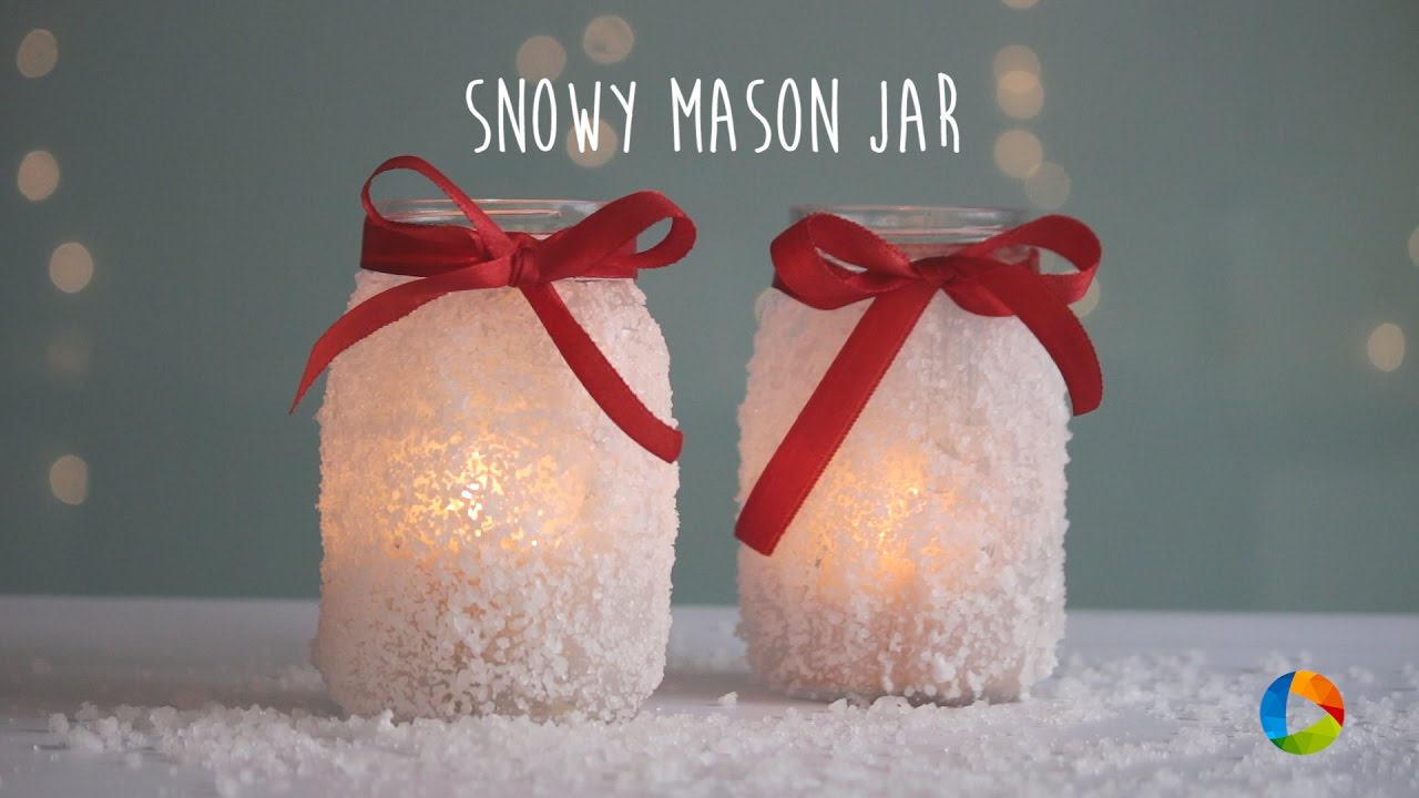 Diy: Snowy Mason Jar | Holidays Craft | Mason Jar Christmas Decor - Youtube