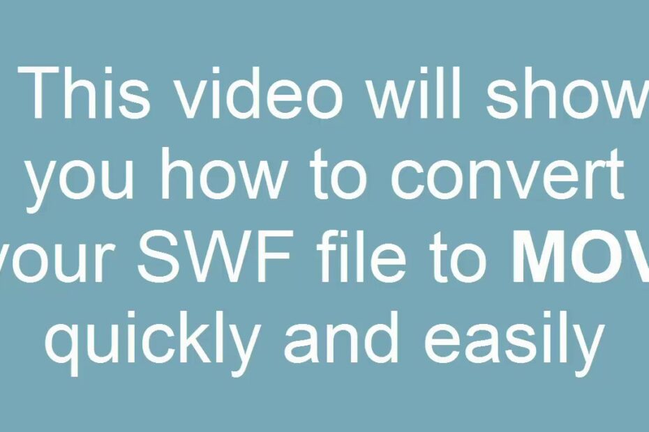 How To Convert Swf To Mov