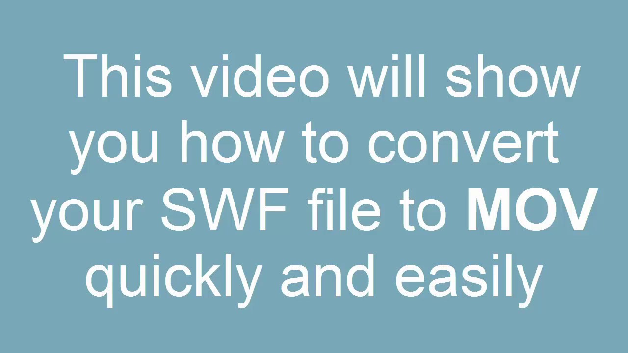 How To Convert Swf To Mov