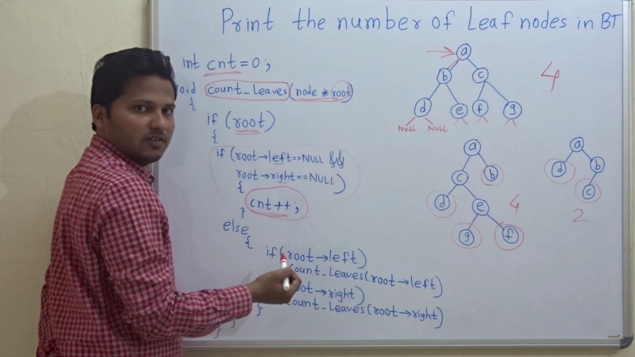 How To Count Number Of Leaf Nodes In A Tree