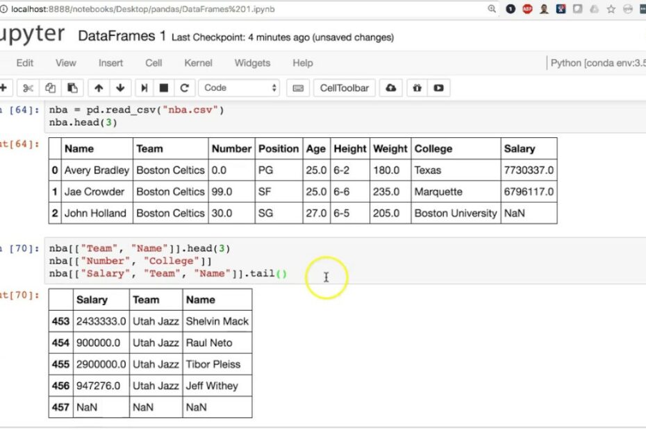 How To Create A New Dataframe With Selected Columns