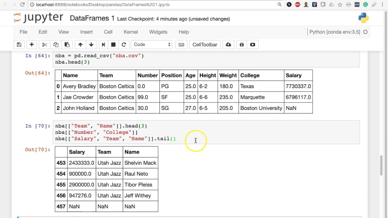 How To Create A New Dataframe With Selected Columns