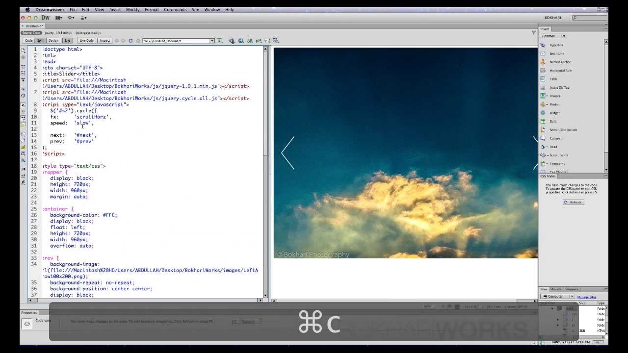 How To Create A Slideshow In Dreamweaver Cs6