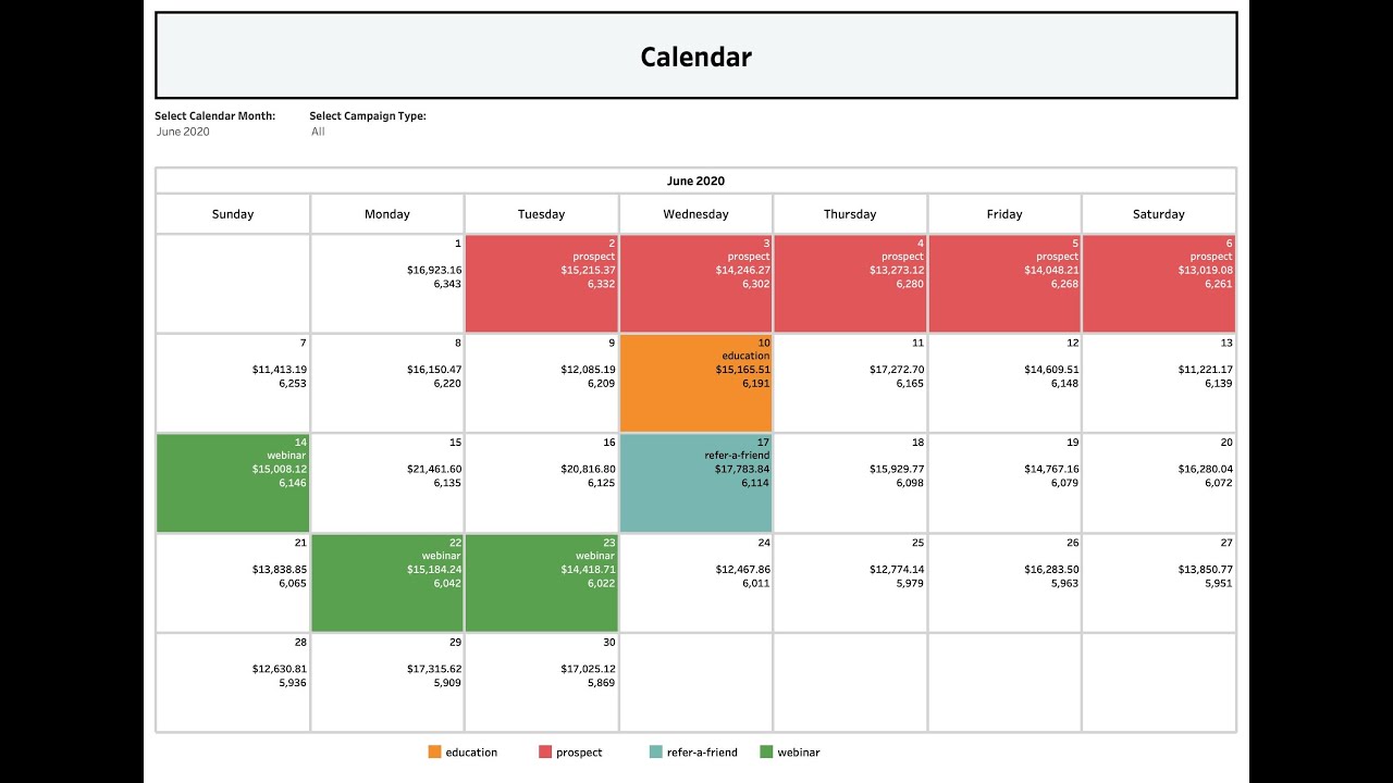 How To Create Calendar In Tableau