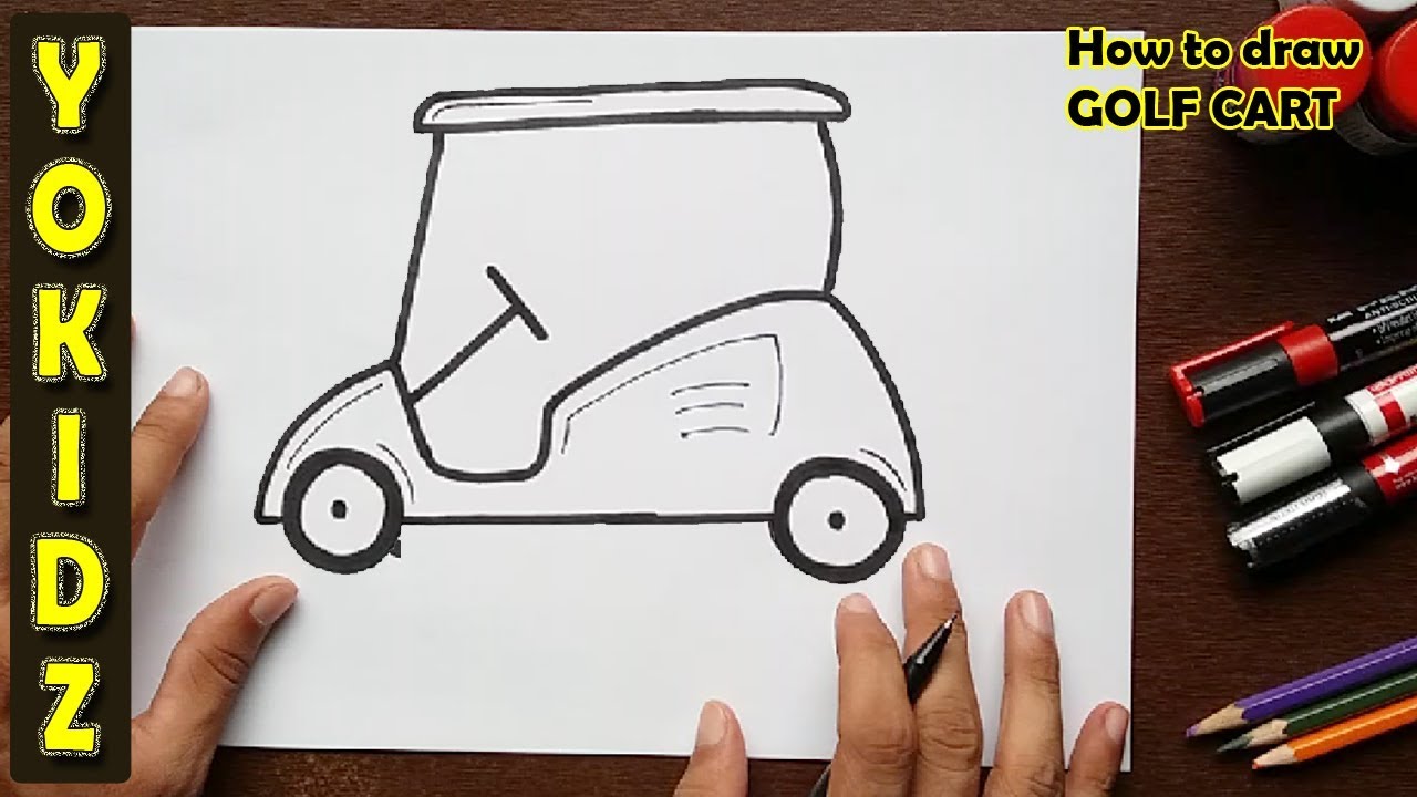 How To Draw A Golf Cart Step By Step