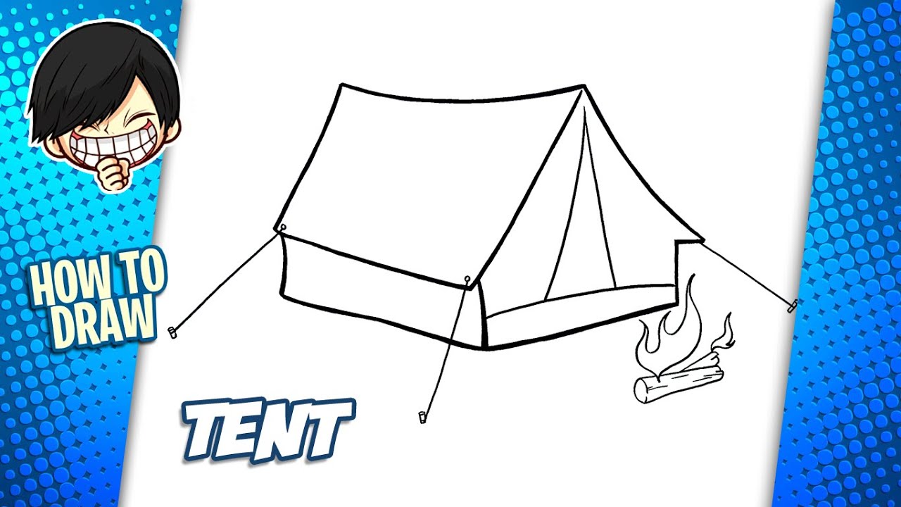 How To Draw A Tent Easy