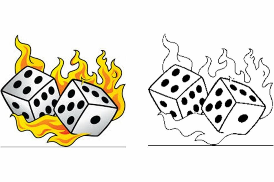 How To Draw Dice On Fire Step By Step