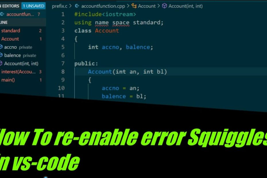 How To Enable Squiggles In Vscode