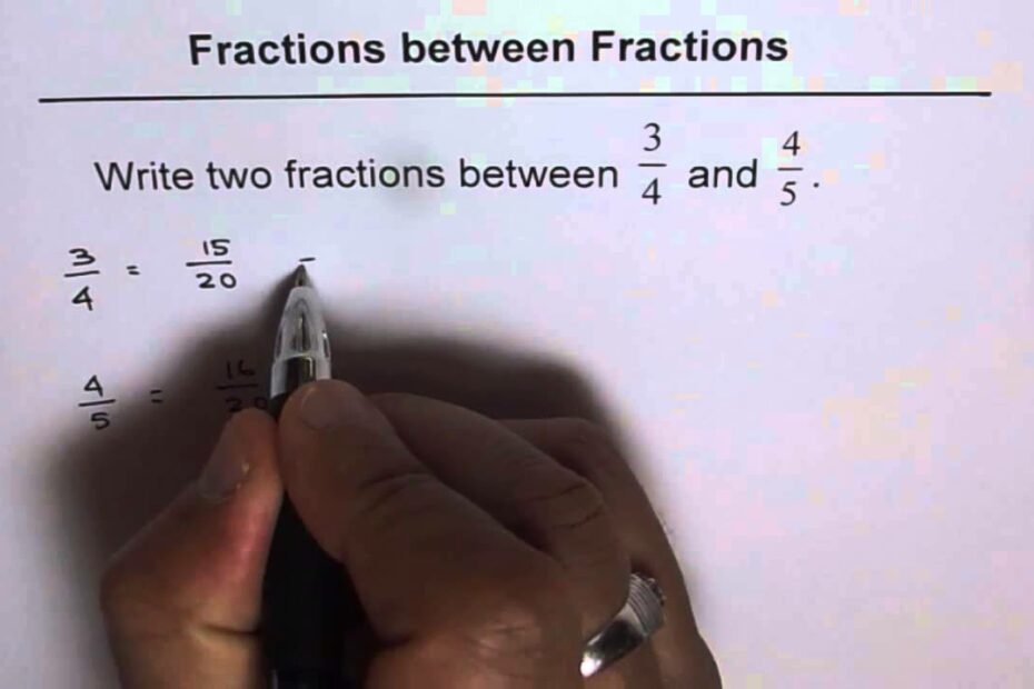 How To Find Fractions In Between Fractions