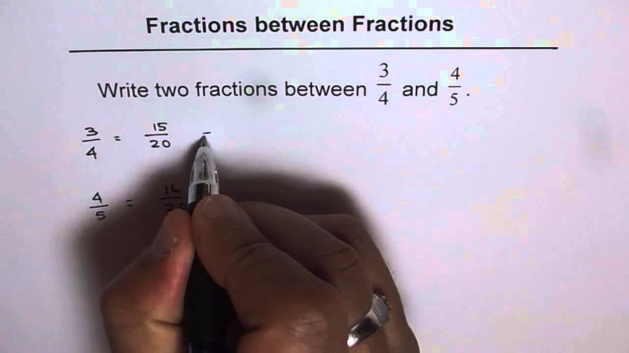 How To Find Fractions In Between Fractions