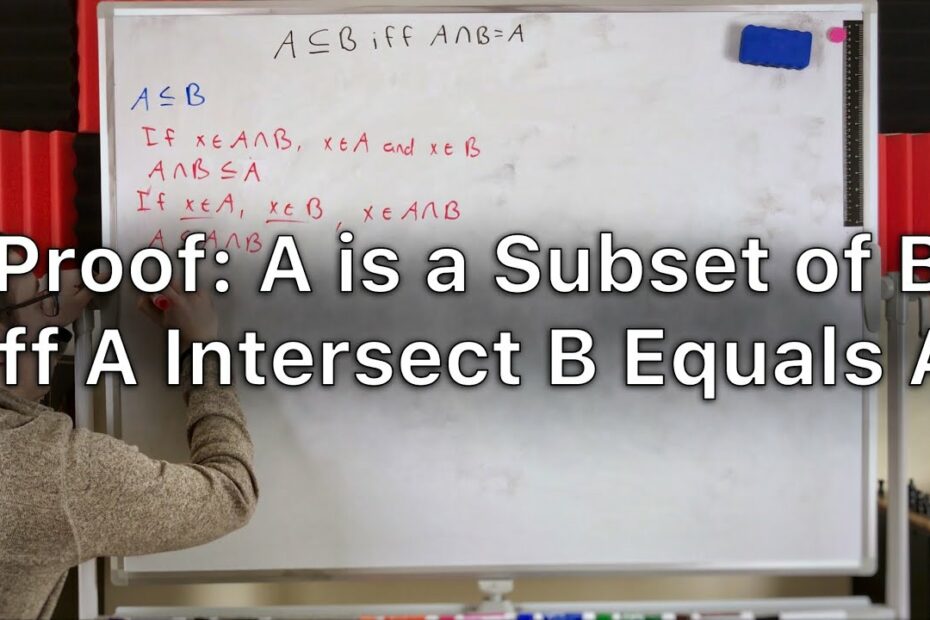 Show That A Intersection B Is A Subset Of A