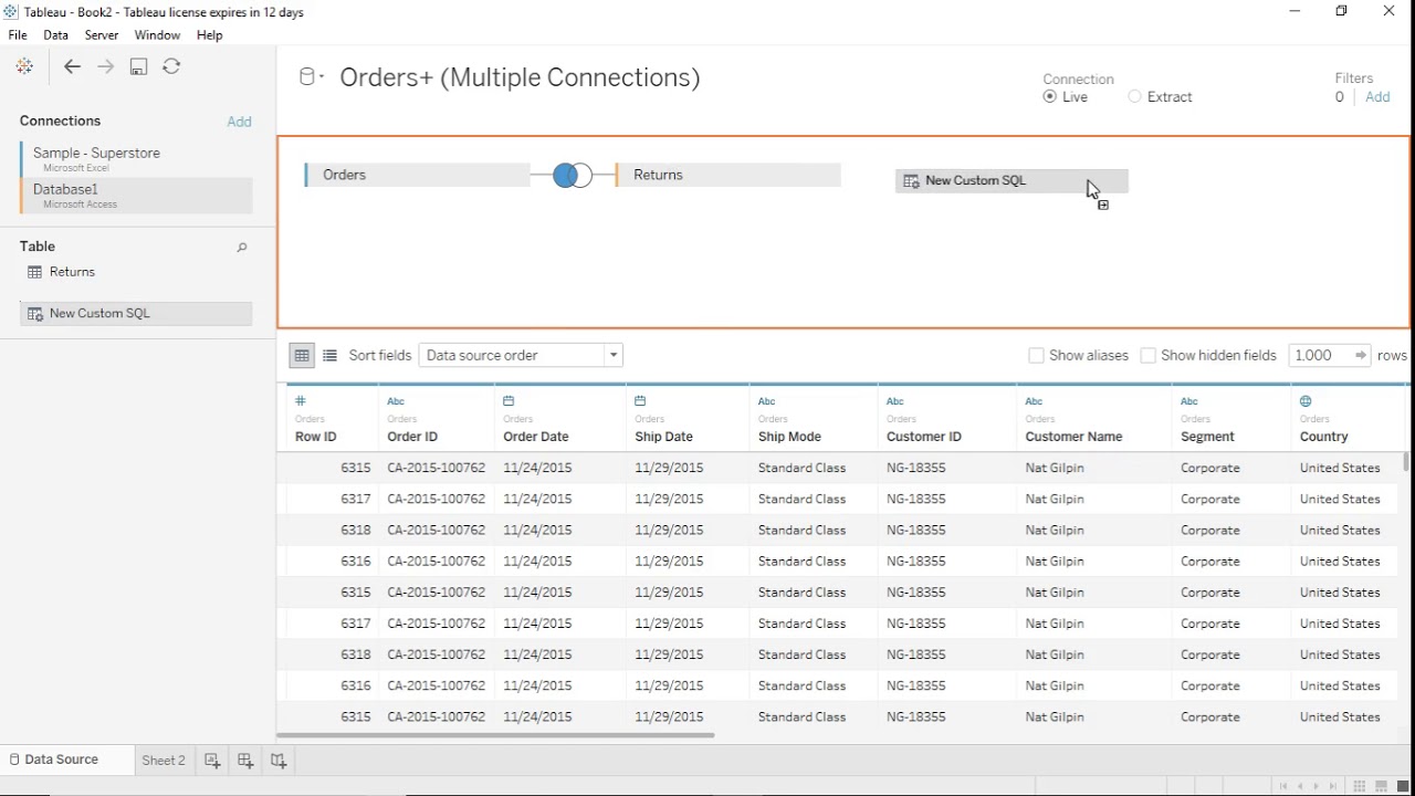 Tableau How Many Rows In Data Source