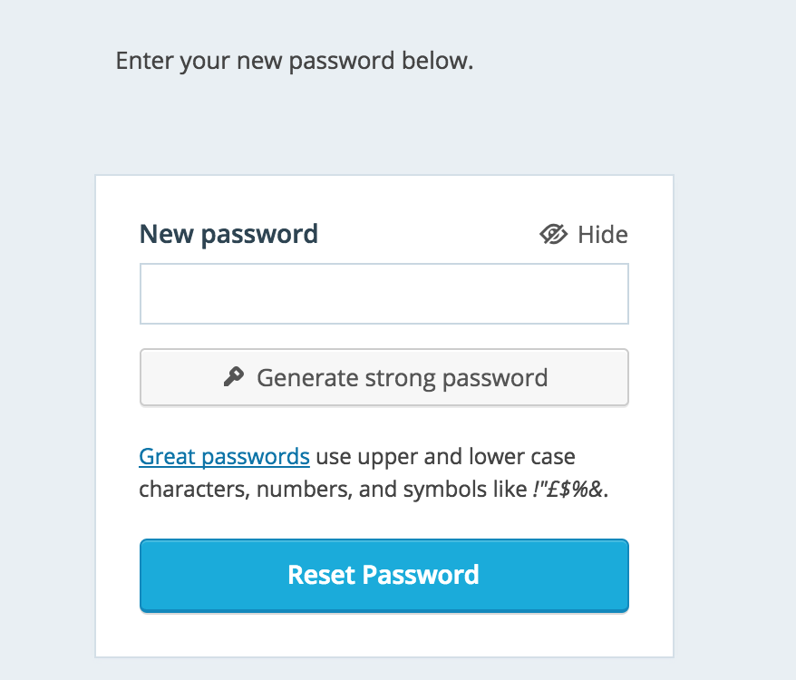 Reset Password Form – WordPress.Com Support