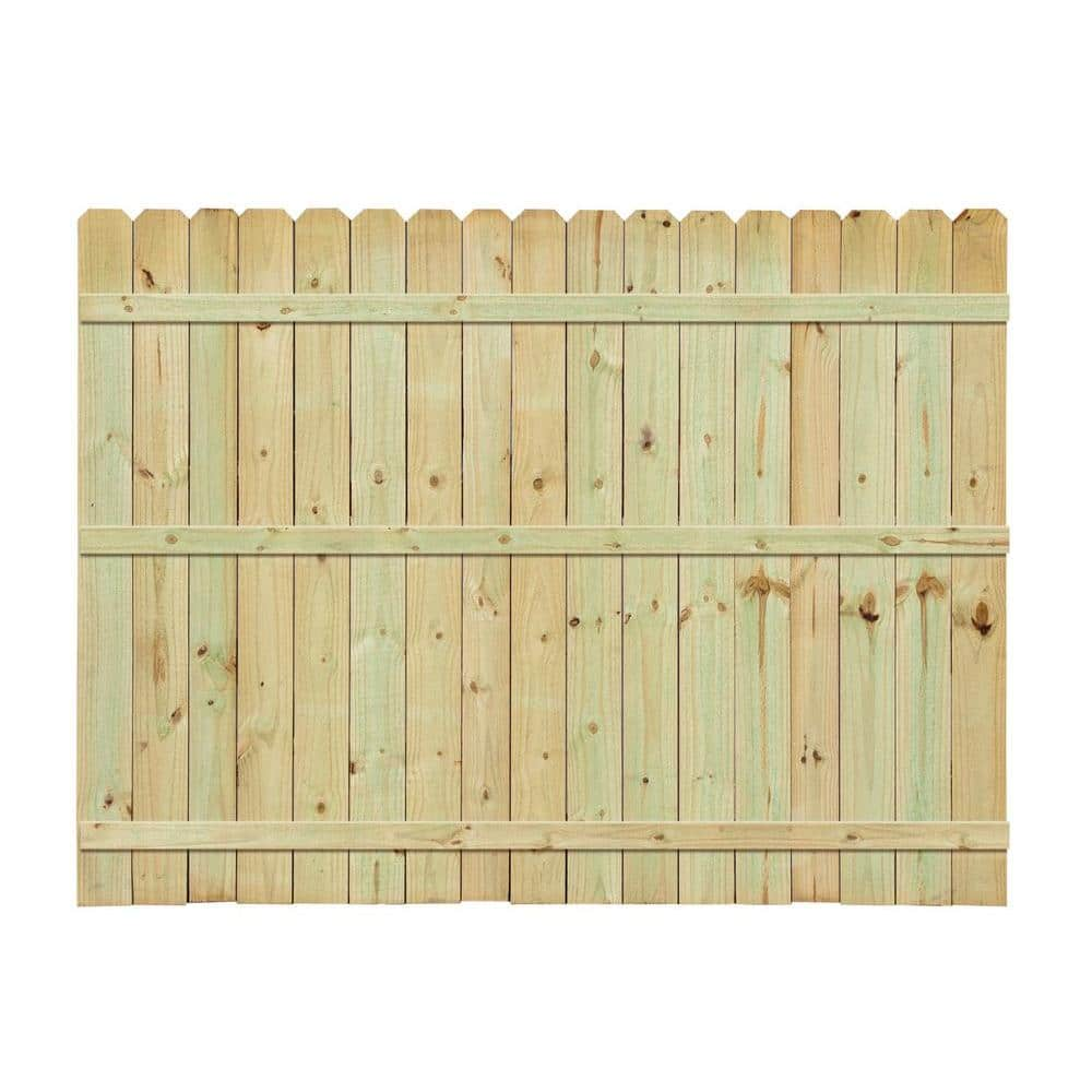 Outdoor Essentials 6 Ft. H X 8 Ft. W Pressure-Treated Pine Dog-Ear Fence  Panel 158083 - The Home Depot